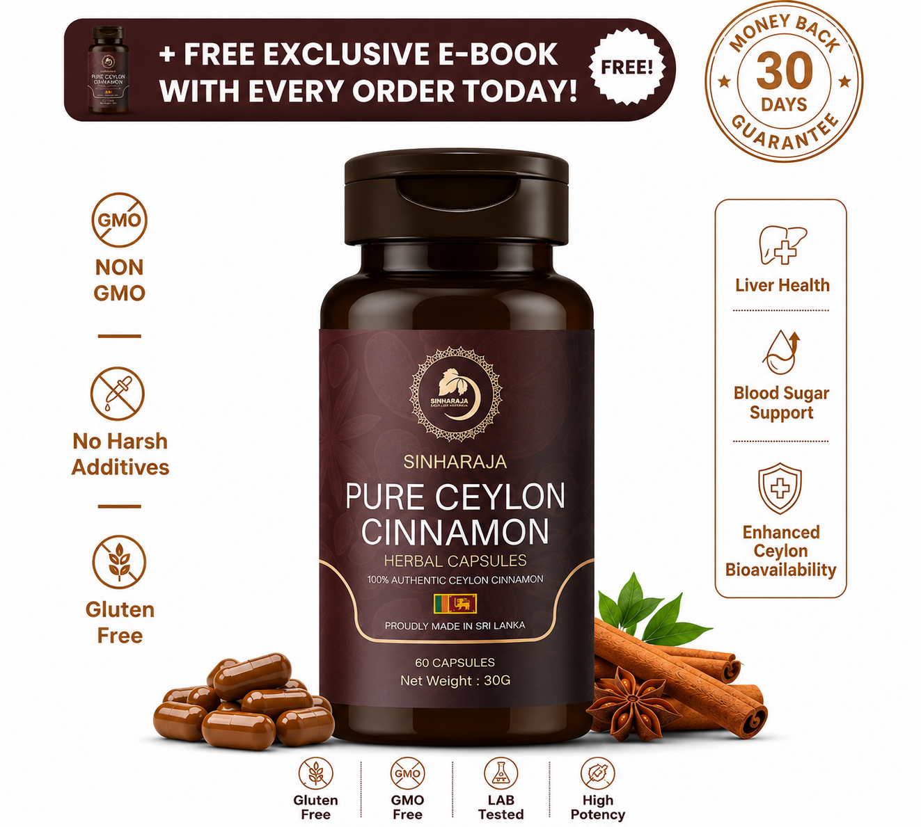 Sinharaja® Ceylon Cinnamon Extract Capsules